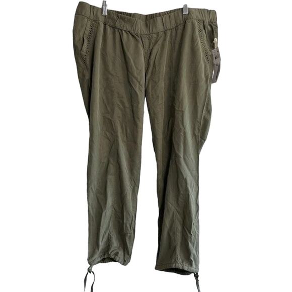 NWT Jessica Simpson XL Green Maternity Under Belly Cargo Pants - Picture 1 of 7